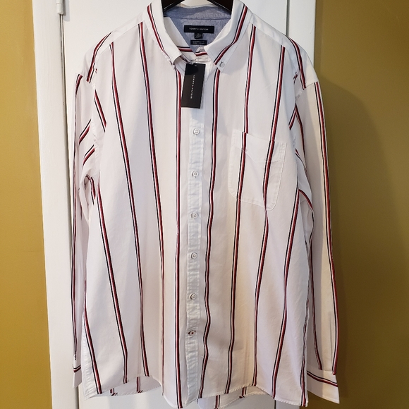 Tommy Hilfiger Other - Tommy Hilfiger Men'S White Blue Red Dobby Stripes